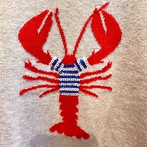 Red Lobster Sweater with Sequins by J Crew